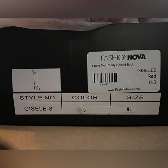 Fashion Nova Gisele8 OTK Boots | Red | 8.5 - Picture 2 of 6